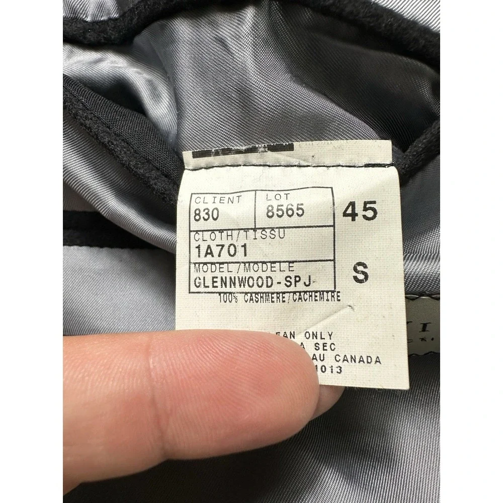 Jack Victor Loro Piana Black Pure Cashmere Blazer Sport Coat 45S Short GLENNWOOD